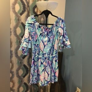 Lilly Pulitzer Calla romper off the shoulder